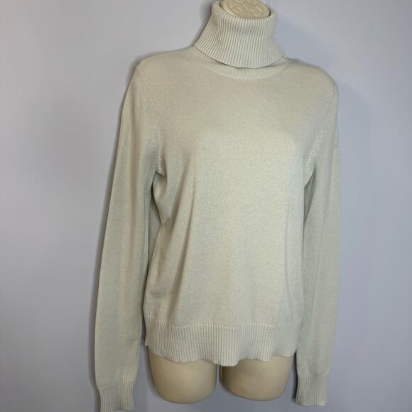 Theory Cashmere Turtleneck Sweater Pullover Lightweight Periwinkle Light Green M - Picture 6 of 9